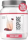 Isopure Clear Whey Isolate Protein Powder Infusions, Lactose Free, Gluten Free, Naturally Flavored, Mixed Berry, 20g Protein Per Serving, 14.1 Oz, 16 Servings