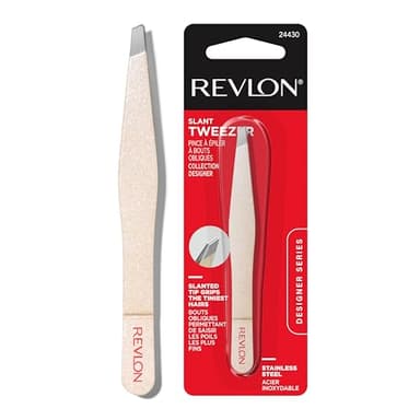 Revlon Designer Series Slant Tweezer, High Precision, Made With Long Lasting Stainless Steel, 1 Count