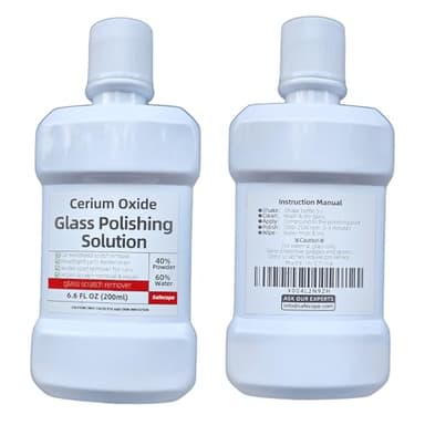 6.6 fl oz (200 ml) Cerium Oxide Glass Polishing Liquid – Deep Cleaning Glass & Removes Wiper Marks, Swirls, Water Spots & Windshield Cleaner & Remover for Minor Glass Scratches （Shake Well Before use）