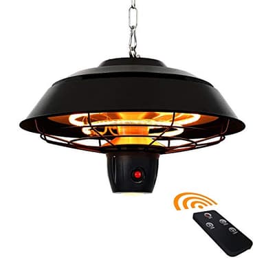 Star Patio Electric Patio Heater, Outdoor Heaters with Remote Control & Touch Switch, 600W/900W/1500W Infrared Ceiling Heater with Hammer Tone Bronze Finish, IP44 Waterproof, STP1566-C-NN2025