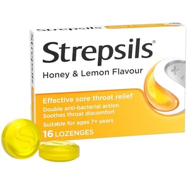 Strepsils Throat Lozenges Soothing Honey & Lemon 16 Pack