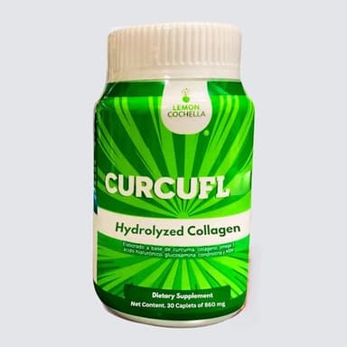Lemon Cochella Colageno Hidrolizado Curc-FLX Hyaluronic Acid MSM Collagen 30 Caplets of 860 mg
