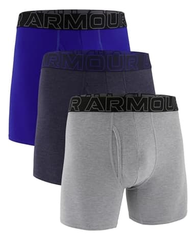 Under Armour Performance Cotton Boxer - Solid 6in 3-Pack, Midnight Navy - Core, LG