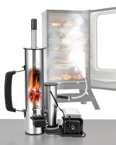 Walpreson Cold Smoke Generator for Any Grill - 304 Stainless Steel Smoker Tube, Double Tube to Cut Tar for Non-Greasy Taste, Anti-Scald Handle, Camping/Backyard BBQ, Savor Rich Clean Flavor Easily