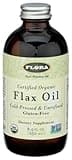 Flora Certified Organic Flax Seed Oil, Non-GMO, Cold Pressed & Unrefined Flaxseed Oil - 8.5 fl. oz. Amber Glass Bottle