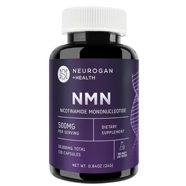 Neurogan Beta NMN (β-NMN) Supplement 500 mg per Serving, High Purity – NAD+ Precursor for Cellular Energy & Vitality – 120 Capsules (2-Month Supply) – Made in USA