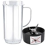 Magic Bullet Blender Cups,Tall 22oz Cup with Handle Cross Blade Replacement Part Compatible with Magic Bullet Blender Juicer Mixer Accessories 250W MB1001