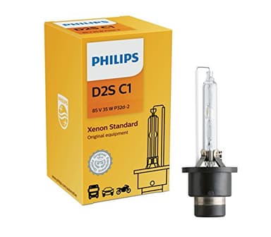 Philips Automotive Lighting D2S Authentic Xenon HID Headlight Bulb with 4200K Intense White Light, Fits Select High Beam and Low Beam Positions, 1 Pack