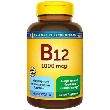 Vitamin B12 1000 mcg – Energy and Metabolism Dietary Supplement, 400 Softgels (Pack of 1) (Pack 1)