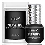 EMEDA Sensitive Eyelash Extension Glue 0.17fl.oz/5ml/1 Sec Drying Time/Retention – 5-7 Weeks/Black Adhesive/Professional Hypoallergenic Formaldehyde-Free Lash Extension Glue Supplies