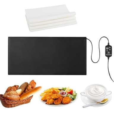 Bread Warming Mat with Pure Cotton Towel, Bread Dough Heated Proofing Mat (20.9" x 10") Adjustable Temperature, Sourdough Heating Pad for Food Warming, Dough Proofing, Yogurt Baking etc.