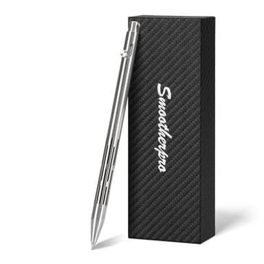 SMOOTHERPRO Bolt Action Pen, Slim Design Stainless Steel Ballpoint Pen, Compatible with Pilot G2 Refills, Natural