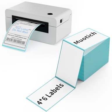 Muotich 500 Labels Thermal Labels, 4x6 Fanfold Direct Thermal Shipping Labels, 1 Stack Thermal Printer Label Compatible with Rollo Label Printer, MUNBYN, iDRPT, Polono, Zebra Thermal Labels