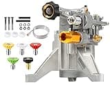 YAMATIC 7/8" Shaft Vertical Pressure Washer Pump 3000 PSI @ 2.5 GPM Replacement Pump for Power Washer, Compatible with GCV160, GCV190, Homelite, Troybilt, Ryobi, Rear Facing Inlet/Outlet