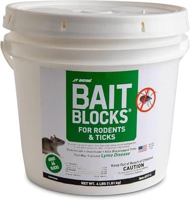 JT Eaton Bait Block Rodent & Tick Control – 64 Blocks Bulk Pack – Effective Multi-Pest Bait Blocks – Long-Lasting and Easy to Use