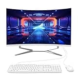 SIUGHVA 27" Curved FHD All-in-One Desktop PC, N100 Quad-Core Processor, 8GB RAM, 512GB SSD, High-Speed Wired Keyboard & Mouse, Elegant Design - Perfect for Home & Office Use (N100/8GB/512GB)