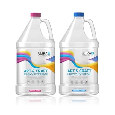 Ultra Clear Art and Craft Epoxy Resin and Hardener | Scratch Resistant, Low Odor Epoxy | Ideal for Art & Craft - (1 Gallon Combined/64oz Each)