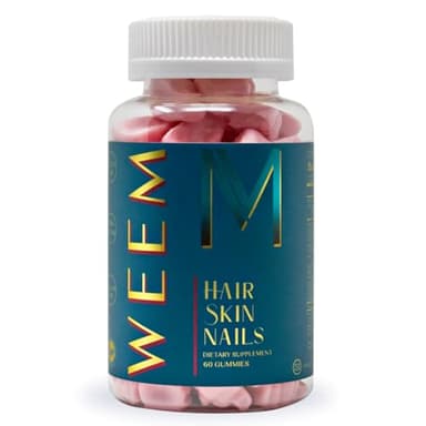 WEEM Hair Skin and Nails Gummies - Supports Healthy Hair - Vegan biotin Vitamins for Women & Men Supports Faster Hair Growth, Stronger Nails, Healthy Skin, Extra Strength (1)