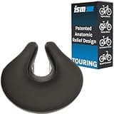 ISM Touring Noseless Bike Saddle for Upright Riders - Anatomic Relief Bicycle Saddle for Hybrid, Police, Commuter Bikes, and Beach Cruisers - Wide and Thick Comfortable Bike Seat for Men and Women