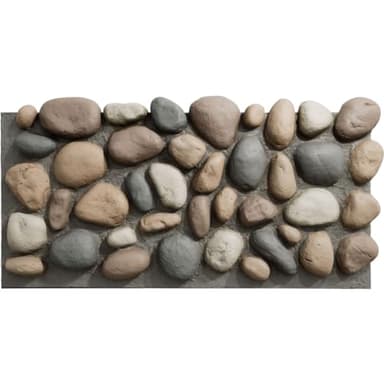 EverStone River Rock Faux Rock Panel, 49"W x 24 3/4"H x 3"D, Pebble Mix Color