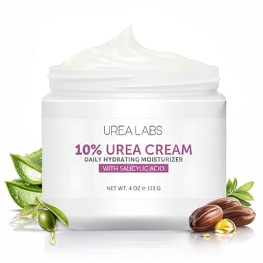 UREA LABS 10% Urea Cream with Aloe Vera, Jojoba Oil and Salicylic Acid - 150ml Hydrating Moisturizer for Dry, Chapped Hands, Feet, Face & Body - Repairs, Soothes & Nourishes Rough, Dry Skin