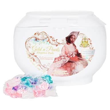 Gold n Pearls 5-in-1 Laundry Pods, Orangerie Royal Scent - Stain Remover, Fabric Softener, Fresh Scent & Deep Clean, 42 Count
