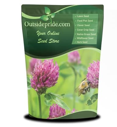 Outsidepride Perennial Red Clover Seeds - 2 lbs. Self-Seeding, Nitrocoated, Inoculated Clover Seeds for Lawn, Yard, Forage, Pasture, Hay, Nitrogen Fixation, Soil Improvement & Crop Rotation Programs