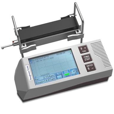AMTAST Professional Surface Roughness Meter Digital Surface Gauge Handheld Surface Roughness Tester Meter with 22 Parameters Portable Profilometer for Outer Cylinder, Curved, Pinholes (Model AMT211)
