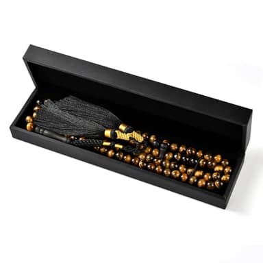Tasbih Prayer Beads 99 Tiger Eye Stone 08 mm, Muslim Prayer Beads, Rosary, Masbaha Finger Counter, Zikr, Dhikr, Subha, Chapelet, Sibha, Islamic Misbaha, Handmade Tasbeeh