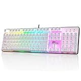 RK ROYAL KLUDGE RK920 Full Size Mechanical Keyboard, Rainbow Backlit Gaming Keyboard, 104 Keys Wired Mechanical Keyboard with Number Pad, Tactile Brown Switch