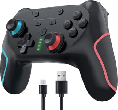 Matbip Wireless Controller for Switch/Switch Lite/Switch OLED/Switch 2, Wireless controller with 2 back buttons, 3-level TURBO adjustable(blue&red)
