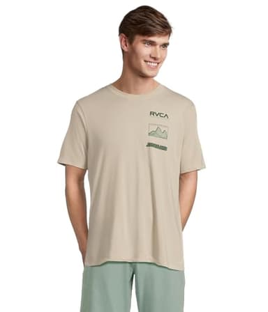 RVCA Men's RVCA XT Stacks Short Sleeve, Light Khaki, Large