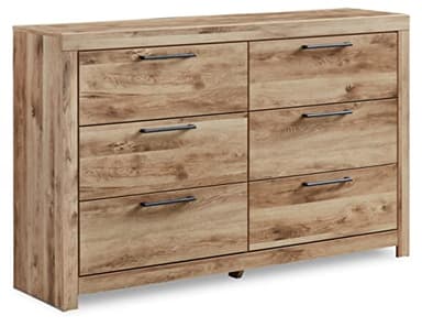 Signature Design by Ashley Hyanna Mid-Century Modern 6 Drawer Dresser, Light Brown & Beige