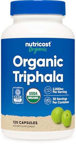 Nutricost Organic Triphala (2,000mg) 120 Capsules - USDA Organic, CCOF Certified, Herbal Supplement, Vegan, GMO-Free, Gluten-Free, 30 Servings