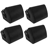 Herdio 5.25 Inches 600 Watts Passive Indoor Outdoor Speakers Wired Waterproof,Wall Mount Speakers with Loud Volume Suitable for Patio,Garden Home Theater,Black (4 Speakers)