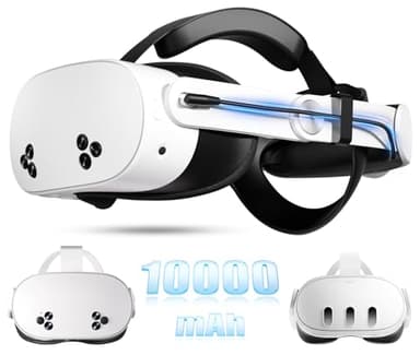 10000mAh Battery Head Strap for Meta Quest 3/3S - Elite Strap with Battery Pack Accessories Fast Charger to Extend Quest 3/3S 2-4H Playtime - VR Stocking Stuffers for Men - Mens Stocking Stuffers