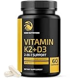 Vitamin D3 K2 5000 IU for Immune System, Strong Bones & Teeth Support | Vit D3 125mcg, Vitamin K2 MK7 100mcg, Calcium 210mg & BioPerine | 3rd-Party Tested, Non-GMO | 60 Capsules (2 Month Supply)