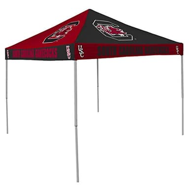 Logo Brands NCAA South Carolina Gamecocks Checkerboard Canopy Tailgate Tent - 9' x 9', Vented Roof, Adjustable Height, Wheeled Carrying Bag, Powder Coated Steel