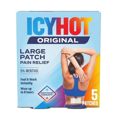 Icy Hot Medicated Patch Extra Strength Pain Relief Patch for Back or Large Area, 5 Count