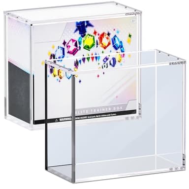 KISBOX ETB Protector Case, 5mm ETB Acrylic Display Case, Clear Ultra Acrylic Boxes for Display Compatible with Elite Trainer Box, Dustproof and Waterproof Display Box