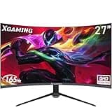 27 Inch Curved Gaming Monitor, QHD 2560 x 1440p, 144Hz/165Hz, 16:9 Wide HDR Display, 99% sRGB, FreeSync, 1ms, Built-in Speaker, 2* HDMI & DisplayPort, Tilt Adjustable, Black