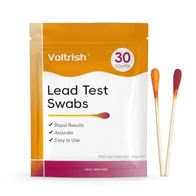 Voltrish 30 PCS Lead Test Kit for Dishes, Premium Water Activated at-Home Lead Testing Swabs, Fast & Accurate Detection for Dishes, Ceramics, Paint,Toys & Jewelry