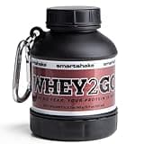 Smartshake Whey2Go Black Protein Powder Storage Container 50g – BPA Free Shaker Bottle Funnel for Whey Protein Powder + Protein Shakes 110ml, DC Comics Batman Gifts for Men (Black)