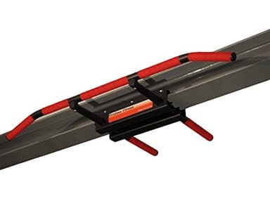 Firstlaw Fitness - 600 LBS Weight Limit - I-Beam Pull Up Bar - Bent Long Bar - (RED) Grip Tape.