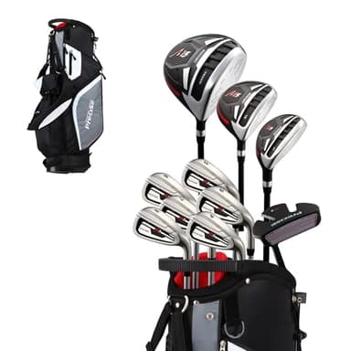 Precise M5 Men's Golf Set – 460cc Driver, Fairway Wood, Hybrid, 5-PW Irons, Putter & Stand Bag | Complete 14-Piece Golf Club Set - Right Hand Regular Size