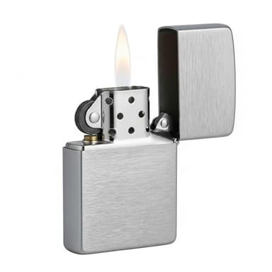 Zippo Classic Brushed Chrome Pocket Lighter - Windproof & Refillable Flip-Top Metal Lighter - Everyday Use Pocket Lighters - Luxury Lighters Made in USA