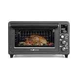 VAL CUCINA Infrared Heating Air Fryer Toaster Oven Combo, with Non-toxic Enamel-coated Interior, Extra Large Countertop Convection Oven 10-in-1 Combo, 6-Slice Toast, Enamel Baking Pan Easy Clean