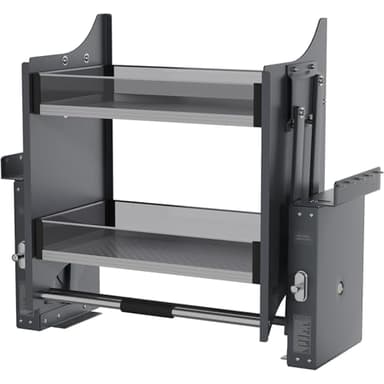SOFRON 22-35.8 Inch Pull Down Shelf for Kitchen Upper Cabinet, 2-Tier Pull Down Cabinet Organizer, 22-24 Inch, Black