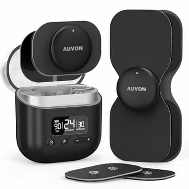 AUVON Wireless 24 Modes TENS Unit Muscle Stimulator for Pain Relief, Smart Rechargeable TENS Machine with Dual Size 6 TENS Pads for Physical Therapy, Pocket-Size TENS Device for Shoulder & Back Pain