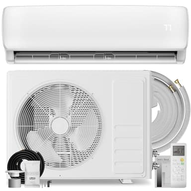 MEPTY 12000BTU Mini Split AC/Heating System, 19 SEER2 Energy Efficient Mini Split Air Conditioner with Heat Pump, 110V Cools Up to 750sq.ft, Ductless Inverter AC Unit with Pre-Charged Condenser